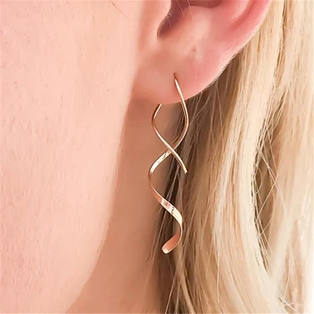 Gold Filled/925 Silver Earrings Handmade Vintage Spiral Brincos Jewelry Party Pendientes Oorbellen Earrings For Women