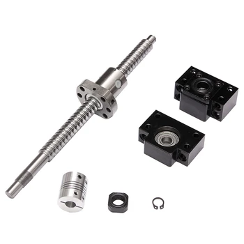 

SFU1605 Ball Screw Length 250mm with 1 Set BK/BF12 Supports and 6.35mm x 10mm Coupler for CNC Machine Parts Accessories