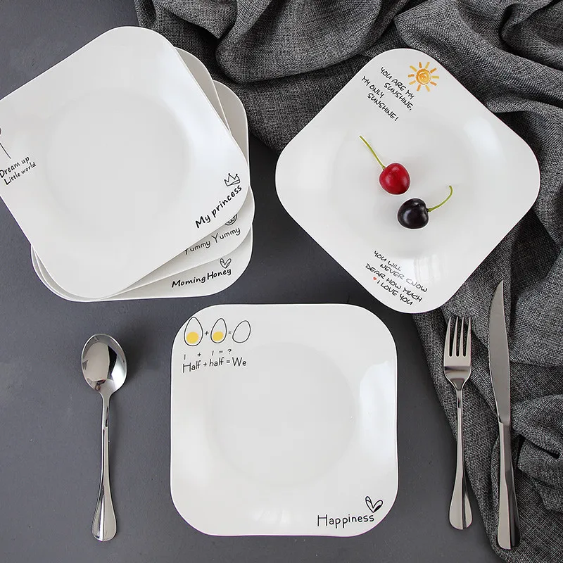 European Vintage Steak Plates Restaurant Breakfast Plate (8)