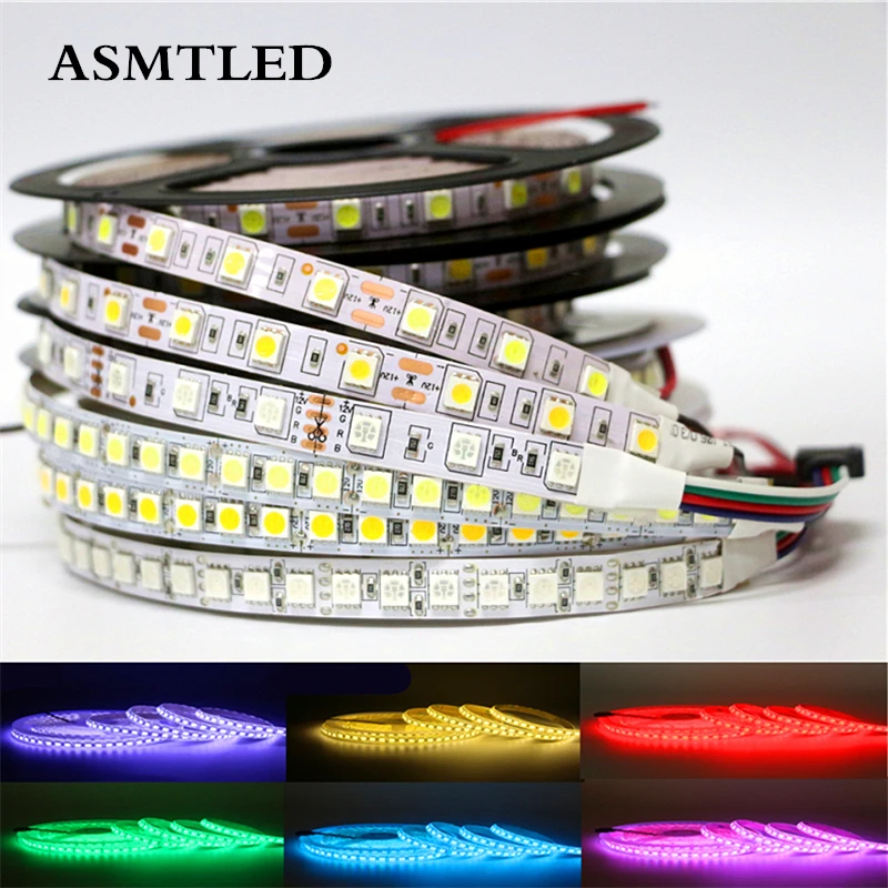 

5M 5050 SMD 300 600LEDs Flexible LED Strip light 12V 60 120Leds/m Not-waterproof / Waterproof LED Tape White / Warm white / RGB