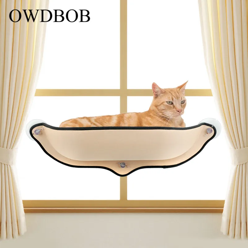 

OWDBOB Pet Cat Hammock Cat Window Bed Lounger Sofa Bearing 26kg Cat Sunny Hanging Shelf Seat Cushion with Suction Cup Pet Bed