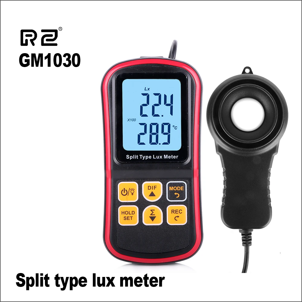 

Спектрометр RZ Digital светильник Luxmeter фотометр 0 ~ 200000 Lux GM1030 осветительный люминометр фотометр Люкс/ФК лм тестер
