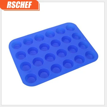 

24 Cups Round Shape Silicone Cup cake Egg Tart Muffin baking Mold baking tool 1 piece