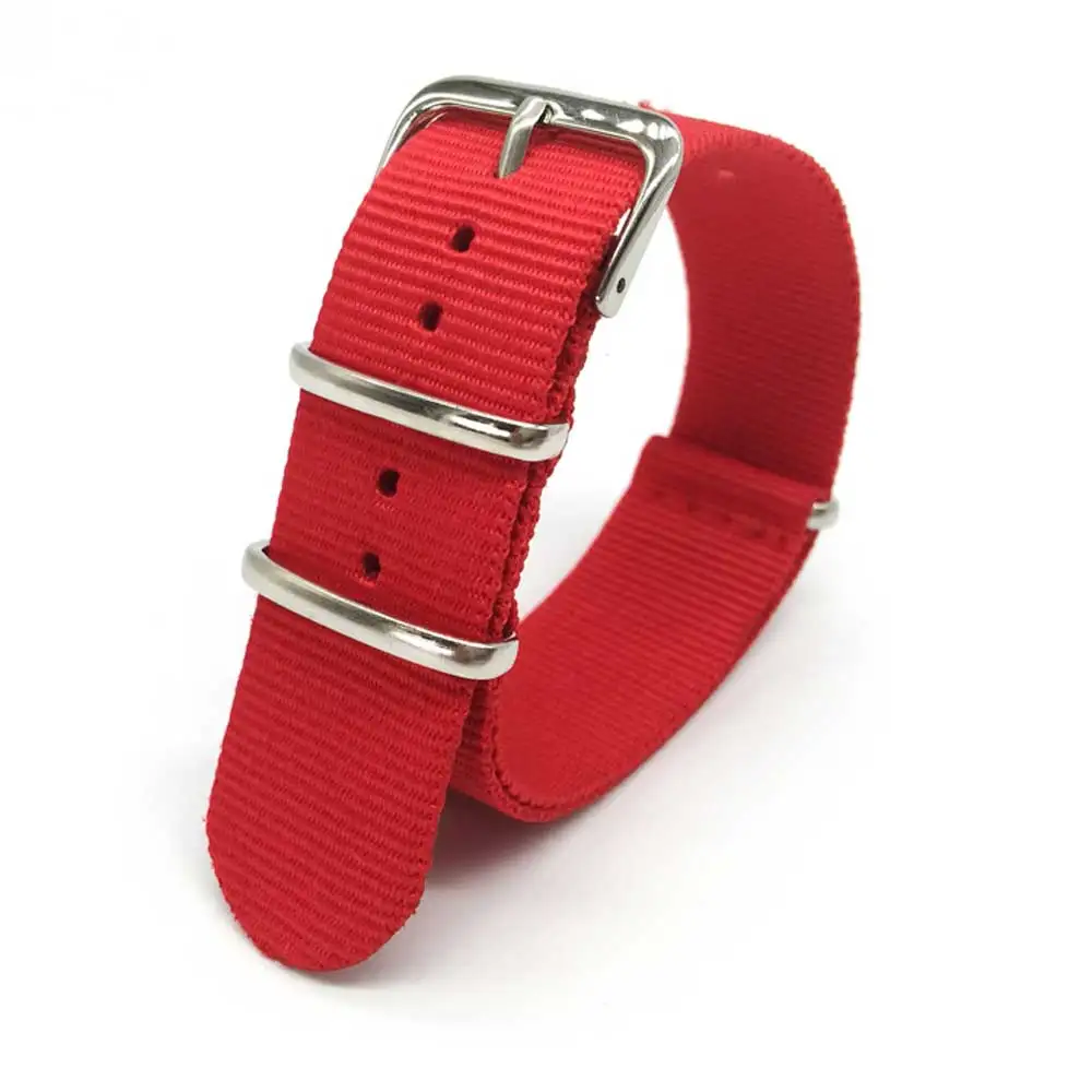 

Nylon Watchbands Red 18mm 22mm 24mm Watch Band Strips Men Nato Woven Fiber Watch Straps man Wristwatch Band Women strap