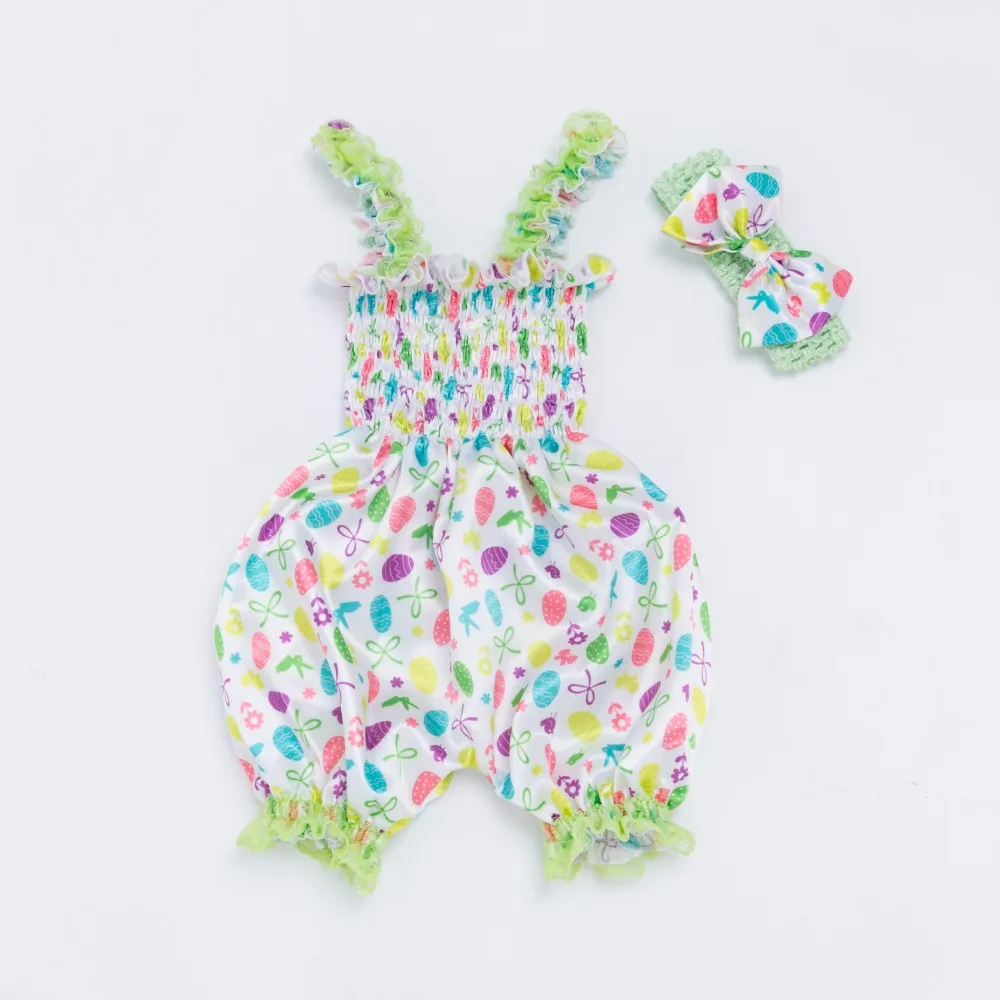 

YK&Loving newborn baby overalls girls 0-2 year bloomer 3 color birds rabbits fruits party clouthes cute kids romper with bowknot
