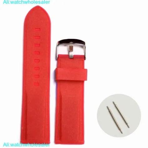 22mm Red Color Silicone Jelly Rubber Ladies Watch Band Straps WB1054E22JB