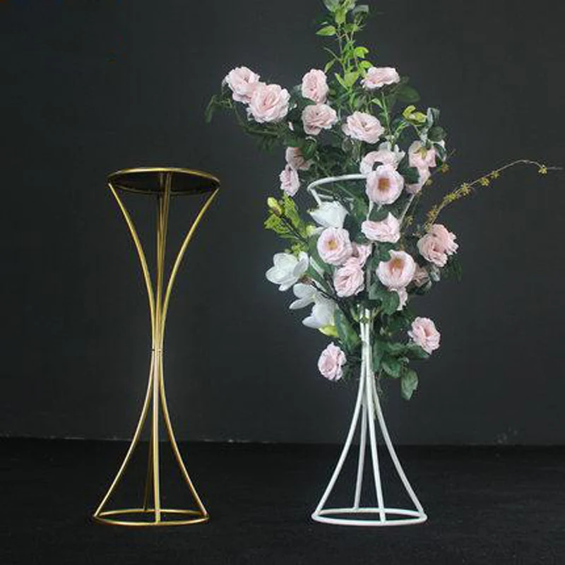 4Pcs/Lot Flower Vases Floor Metal Vase Plant Dried Floral Holder Flower Pot Road Lead for Home/Wedding Corridor Decoration G142