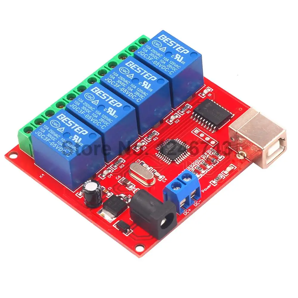 5V 12V 24V 4 Channel Relay Module Computer USB Control
