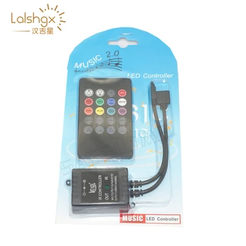 

best price 1 pcs DC12V LED Music IR Controller 20 Keys IR Remote RGB Controllers