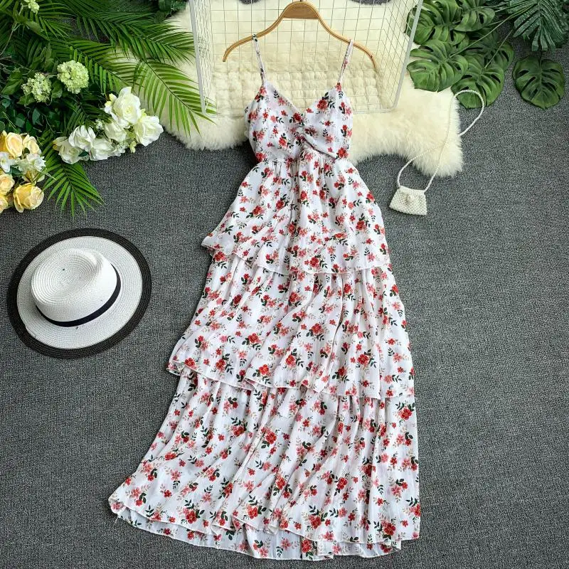 

Thai Beach Skirt Summer Layer Cake Skirt Hanging Shore Holiday Chiffon Dress Fairy Skirt