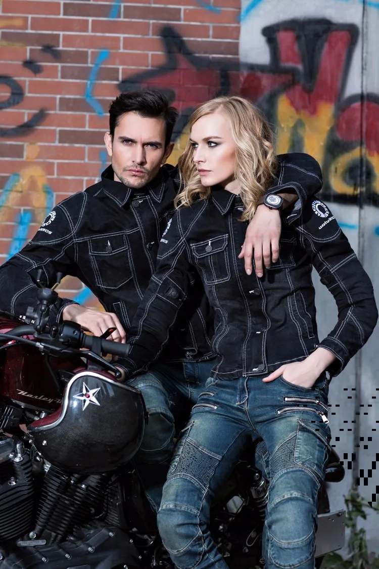 Мотоциклетная куртка UBJ04 мотоциклетная куртка Ностальгический ретро Harley езда кран черная джинсовая одежда для влюбленных