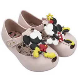 Melissa 2019 новые летние мини-близнецы мышь животный узор обувь прозрачная обувь сандалии для девочек Нескользящие Детские сандалии для