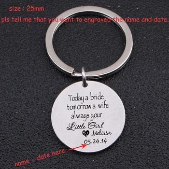 

Engraved Today A Bride Tomorrow A Wife Always Your Little Girl Personalized Custom Name And Date For Bride Wedding Fashion Gift