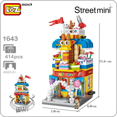 Лоз мини-блоки вид на город орех магазин игрушек игровой зал конфеты магазины модели строительный блок Рождественская игрушка для детей