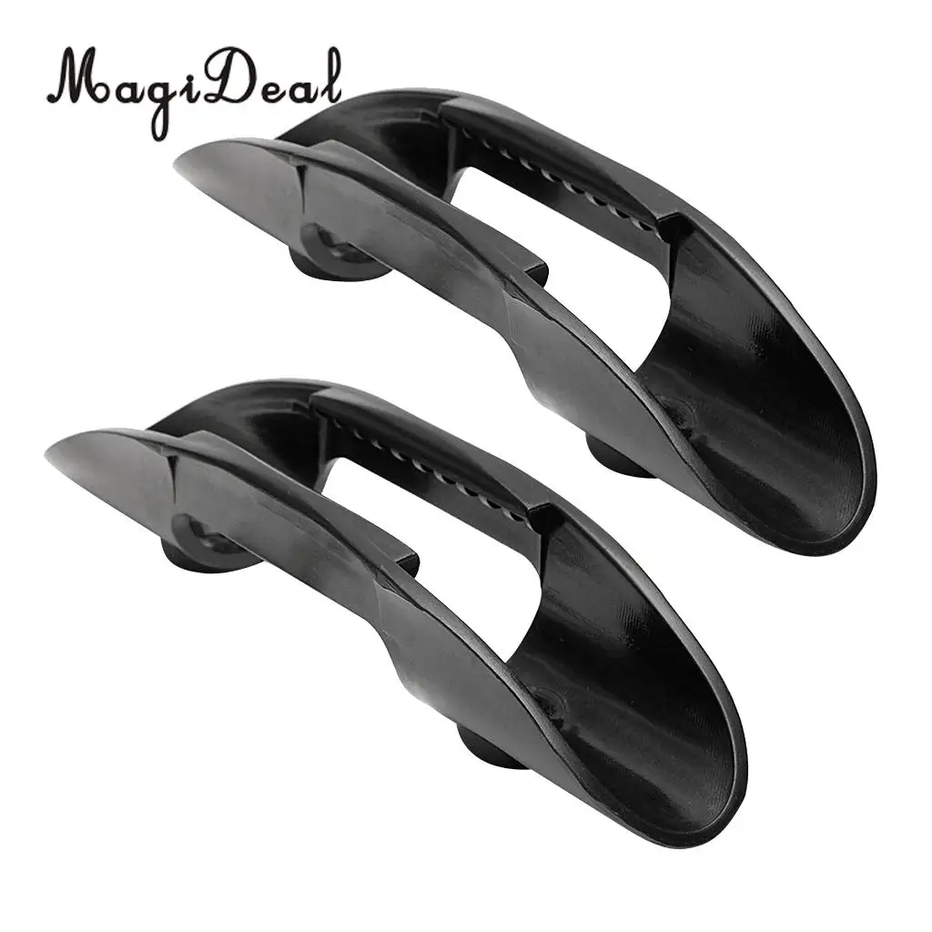 MagiDeal Lightweight 2Pcs Plastic Marine Kayak Paddle Clip Holder Keeper Canoe Boat Mount Rowing Deck Fishing Accessory Black