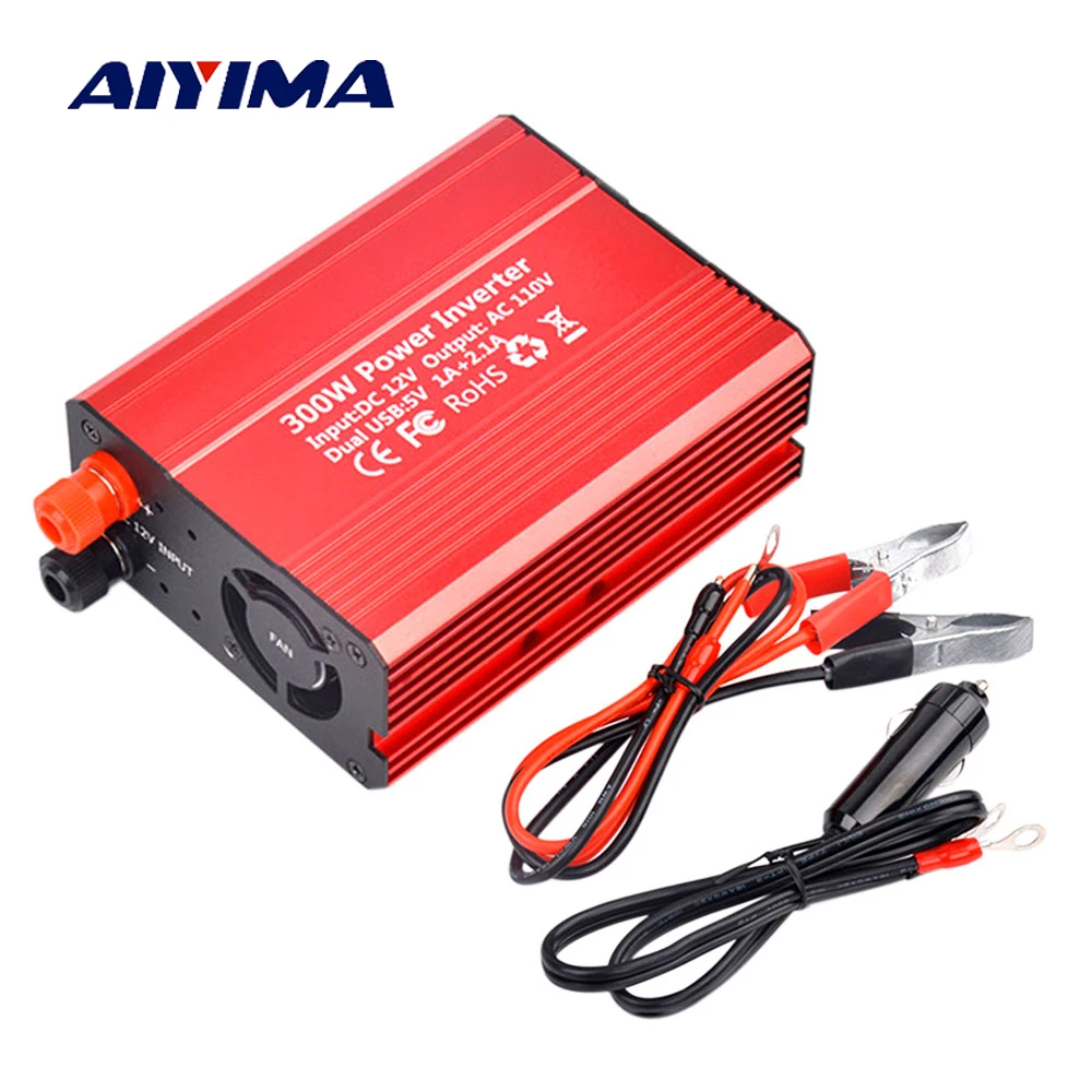 

SUNYIMA DC12V To 110V 220V 300W Inverter Peak Power 600W Double USB 3.1A Satisfaction EU US Model Auto Transformer Adapter