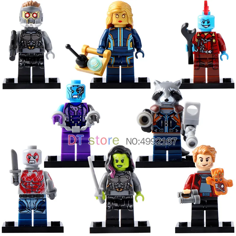 

50Pcs/Lot Super Heroes Building Blocks Guardians Of The Galaxy Nebula Gamora Yondu Drax Deatroyer Bricks Toys For Children X0159