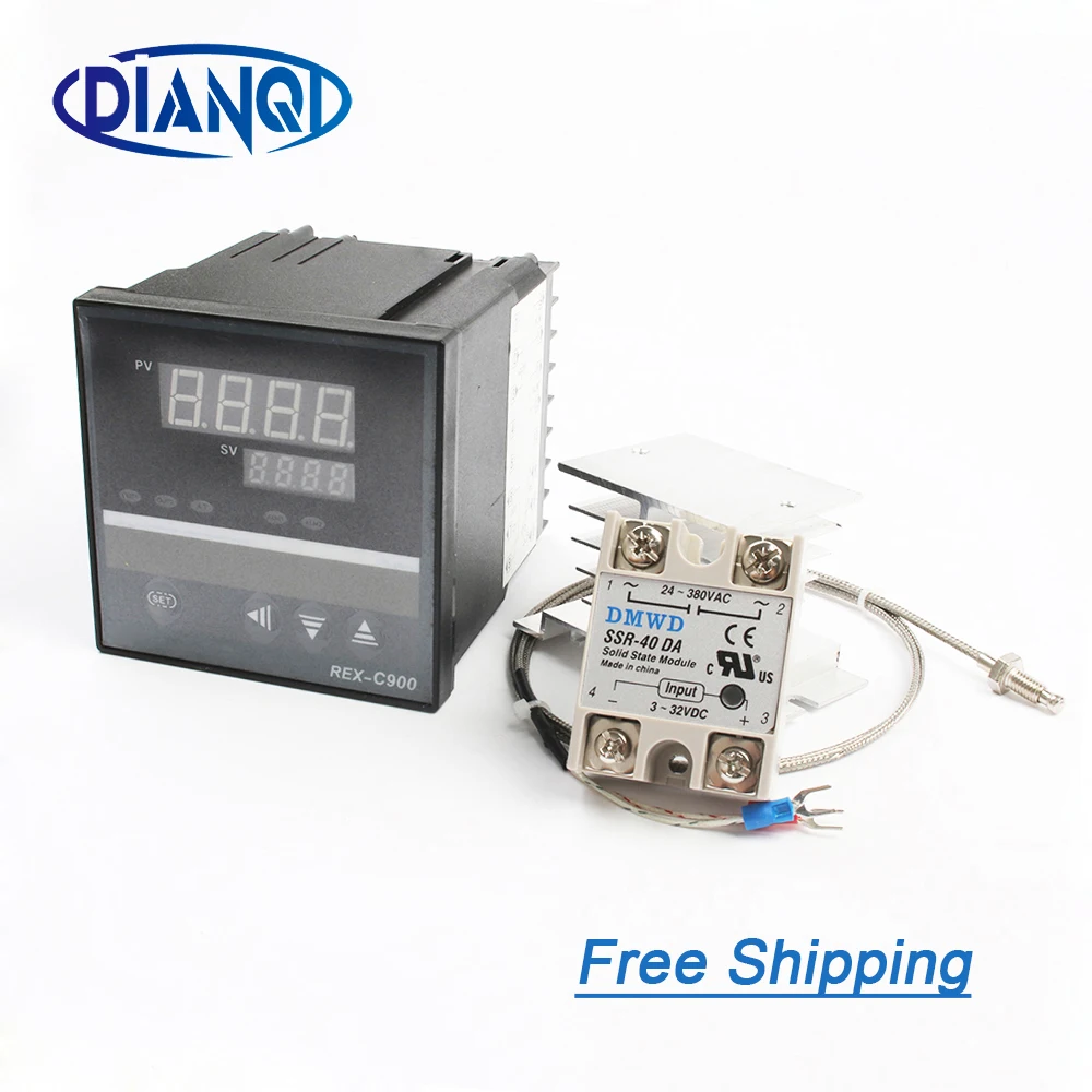 K Type Thermocouple Probe PID Temperature Controller REX-C900 SSR//Relay Output