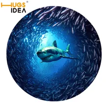 HUGSIDEA 60*60 см круглый ковер 3D крутой животные Дельфин принты Домашний напольный коврик Детские коврики для игр ванная комната Нескользящие коврики