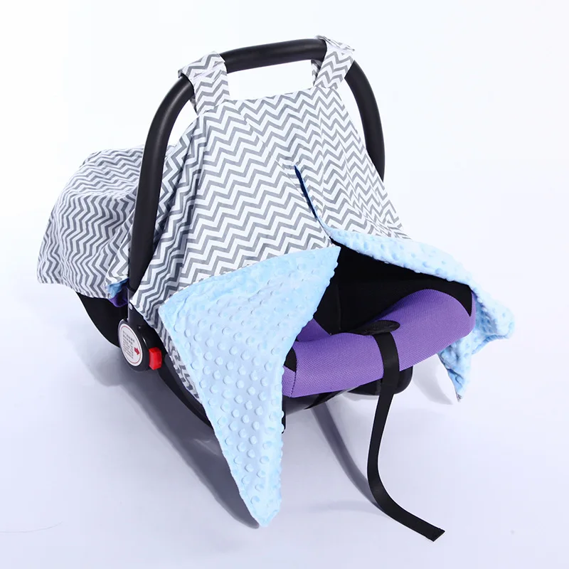  70X100cm 2layers grey minky Baby Car Seat Blanket Newborn Baby cradle cover Car Seat Canopy Nursing