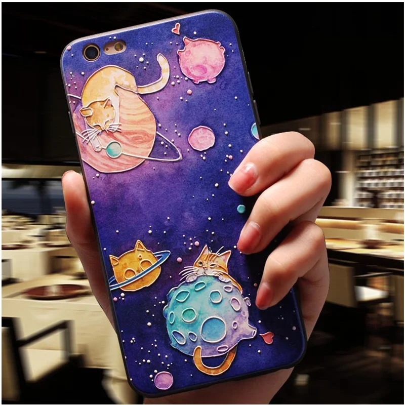 

Embossed Cute Cat Flower Case For iPhone XS Max X XR 5 S 7 8 6 S Plus For Nokia 7 Plus 6 TPU For Motorola Moto G5 G5S Plus Capa