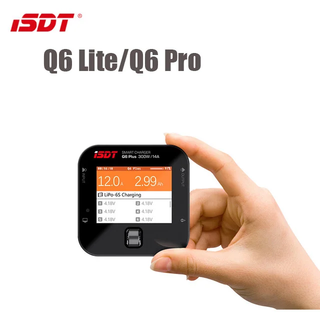 Оригинальный iSDT Q6 PRO 300 Вт 14A lite 200 8A Карманный аккумулятор зарядное устройство для