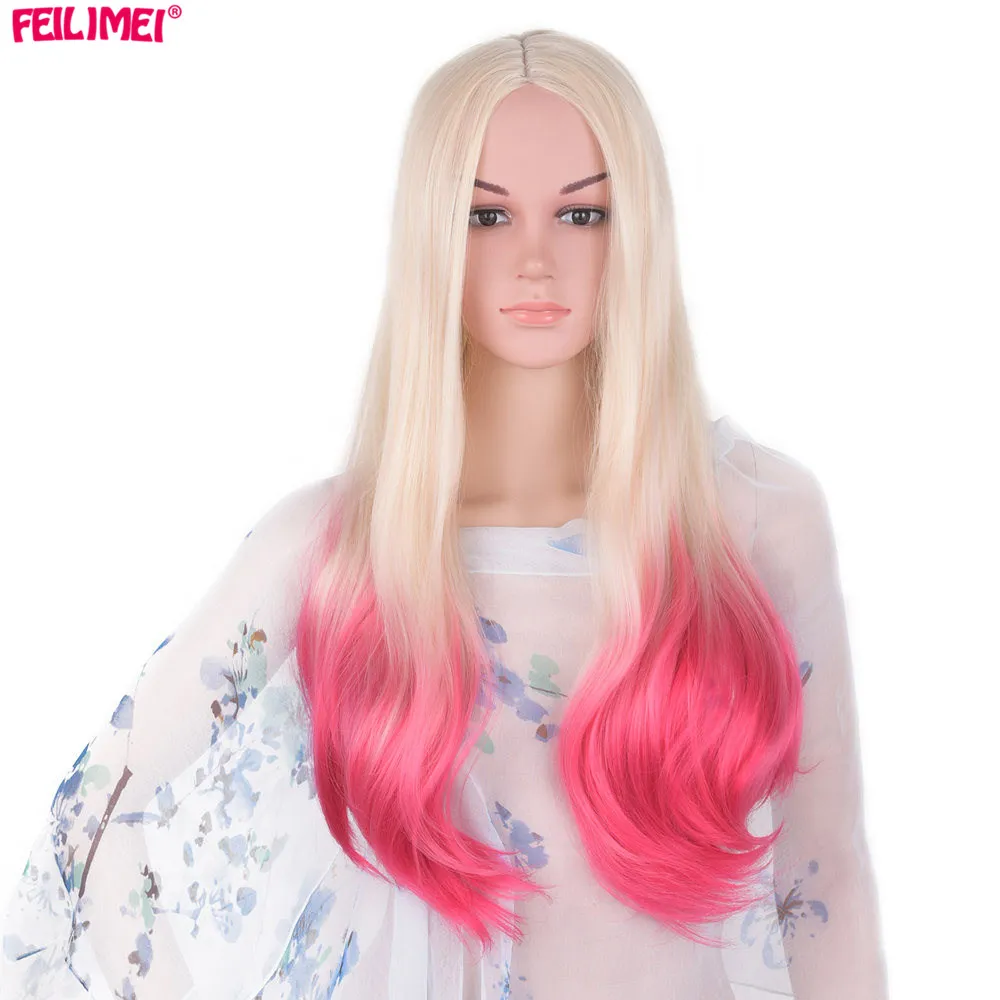 Buy Feilimei Ombre Blonde Pink Wig Synthetic Japanese