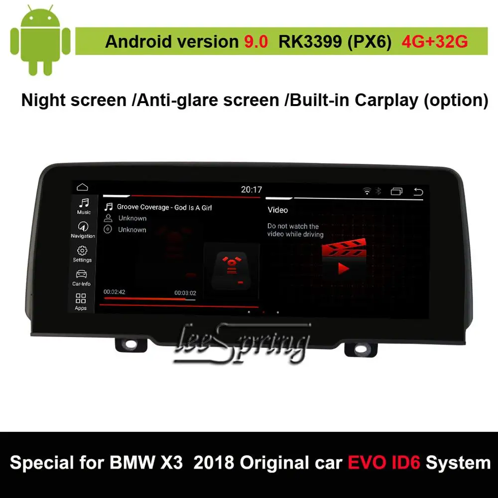 

10.25 inch Screen Android 9.0 Car Media Player for BMW X3 original Car EVO ID6 2018 GPS Navigation