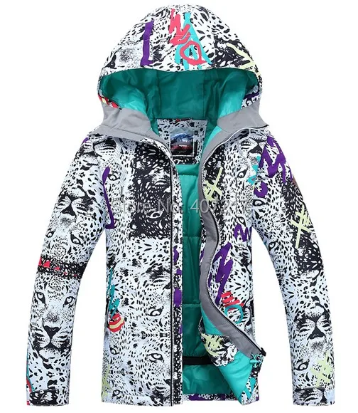 Gsou Snow womens leopard print ski jacket snowboarding jacket for women