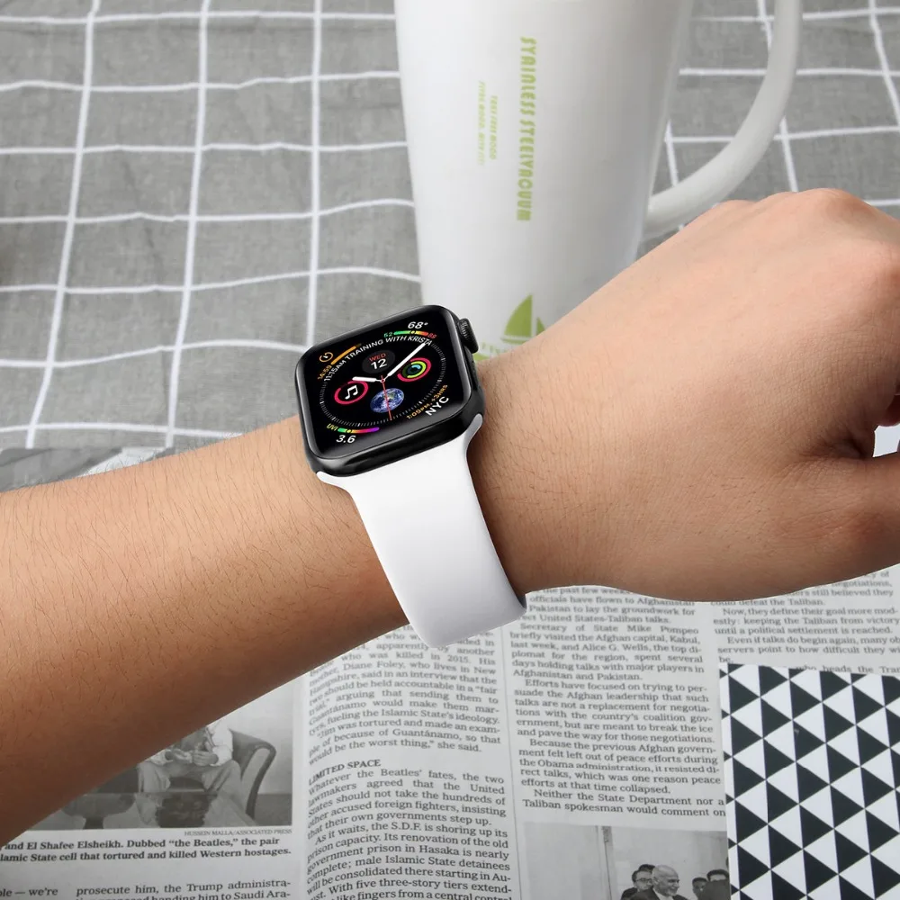 Силиконовый ремешок для Apple Watch группа 42 мм 38 iWatch 4/3 группа 44 40 браслет часы correa запястье ремень аксессуары для наручных часов