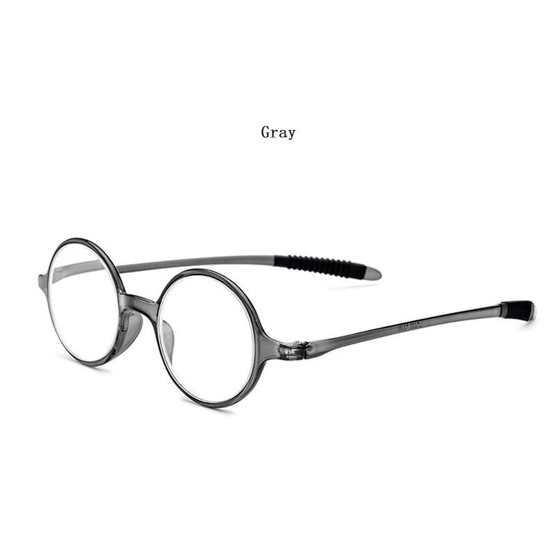 HDCRAFTER+ 1,00 до+ 4,00 Круглые ретро мужские женские очки для чтения унисекс очки для пресбиопии для чтения диоптрий очки для мужчин - Цвет оправы: Серый