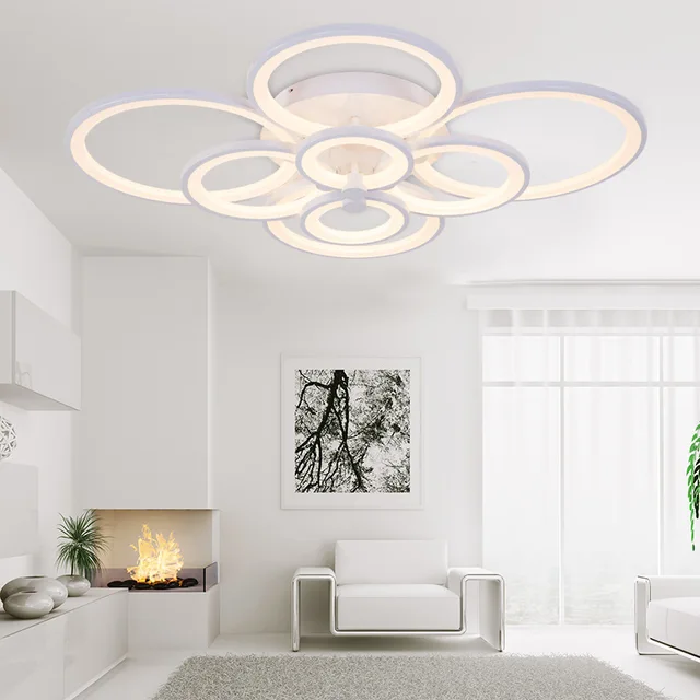 Moderne Led Plafonnier Dimmable Anneau Cercles Lampe Surface Monté ... Moderne Led Plafonnier Dimmable Anneau Cercles Lampe Surface Monté ...
