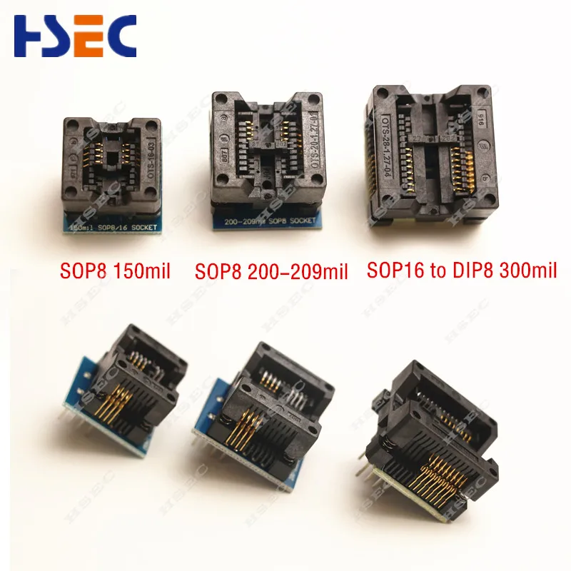5 шт. разъем адаптера Комплект SOP28+ SOP20+ SOP16+ SOP8 адаптер для TL866CS TL866A TL866II плюс EZP2010 EZP2013 RT809F RT809H программист