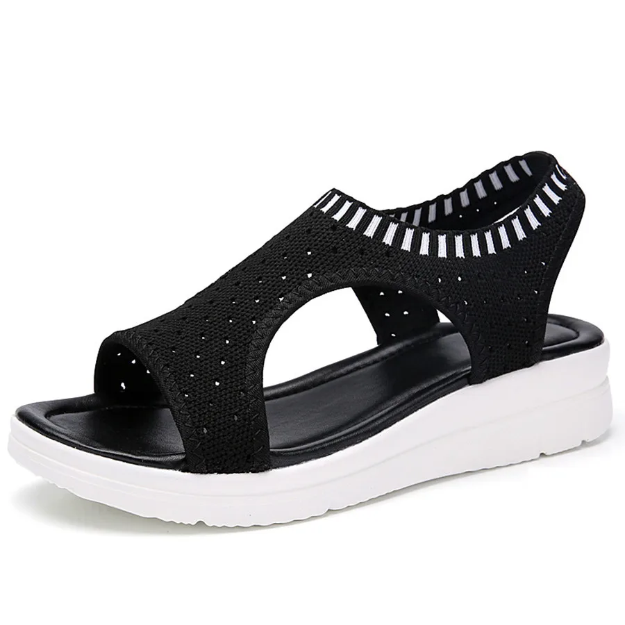

Fashion Women Sandals For 2019 Breathable Comfort Shopping Ladies Walking Shoes Summer Platform Black Sandal Shoes Plus Size 45