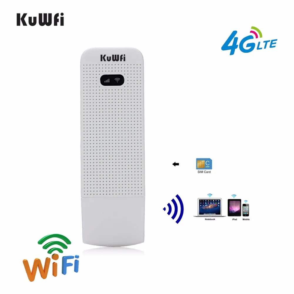 KuWfi разблокированный 4G Wifi роутер USB беспроводной WIFI модем LTE сетевой ключ точки
