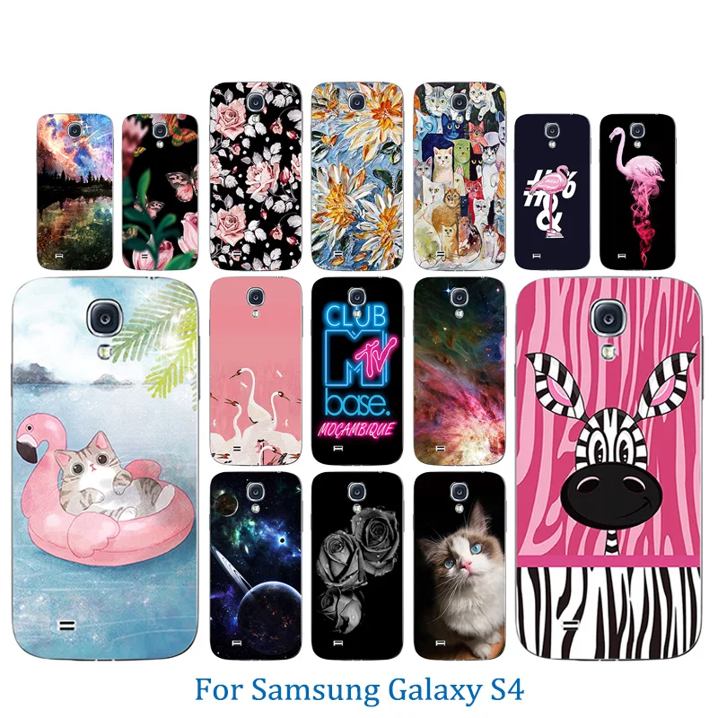 Luxury Coque for Samsung S4 Transparent Thin Soft Silicon 5.0&quot Galaxy S IV i9500 Horse Pattern Capa Funda Bags |