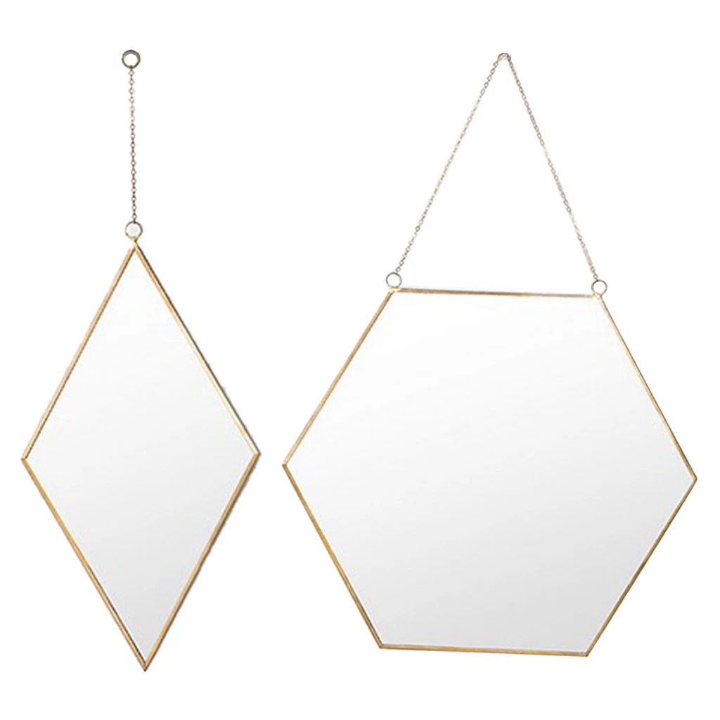 MagiDeal Glamour Glass Girls  Women Fitting Dressing Make Up Mirror Wall Hangings 2Pcs
