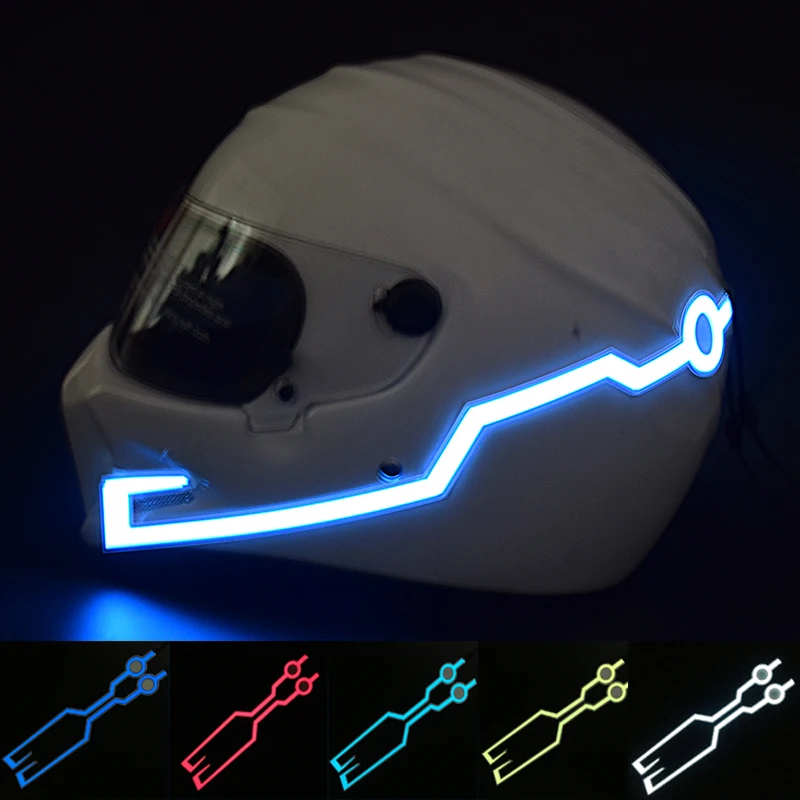 

New Motorcycle Helmet EL Cold Light LED DIY Naught Night Riding Reflective Strip Modification Cross Country Safety Sticker