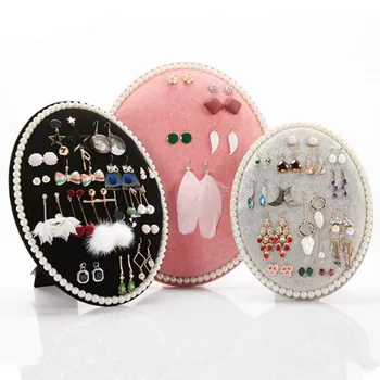 

Oval New Pearl Jewelry Display 3 Colors For Earrings Ear Studs Pendant/Necklace Neck Bust Display Stand Organizer