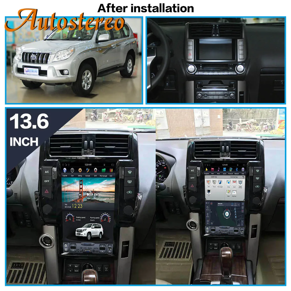 13," Android 9,0 4G ram Tesla стиль Автомобильный gps навигация для TOYOTA LAND CRUISER prado 150 2010-13 Мультимедиа Радио магнитофон