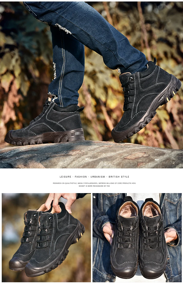 BACKCAMEL/мужские Зимние непромокаемые резиновые сапоги из натуральной кожи, ботинки для отдыха, обувь в стиле ретро, теплая Мужская Уличная
