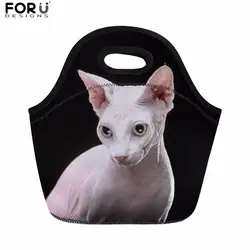 FORUDESIGNS Термальность обед мешок сфинкс канадский голая кошка принт пикника сумка для детей Для женщин Еда хранения Sacola Bolsa Comida сумки