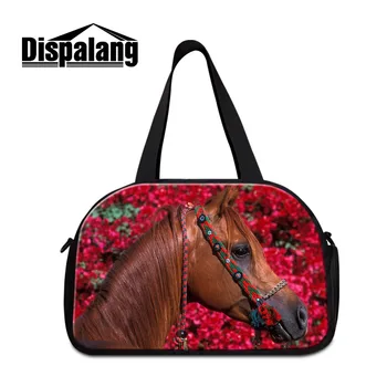 

Dispalang Horse Printing Women Travel Bag Large Capacity Men Hand Luggage Women Travel Duffel Bag Multifunctional Weekend Bag