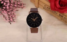 2016 ALIEXPRESS HOT homens da moda e das mulheres top marca de luxo de quartzo pulseira de couro relógios de pulso reloj relógio colock A87 mujer