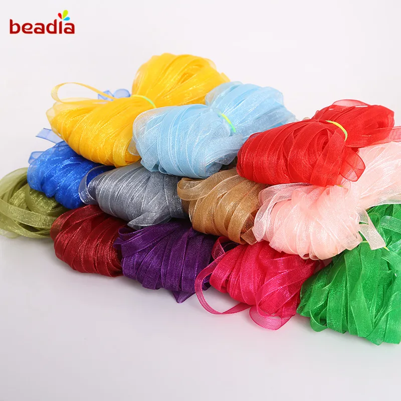 Organza Ribbon 20 yards/bag 6mm For Wedding Gift Wrapping Decoration Christmas Ribbons