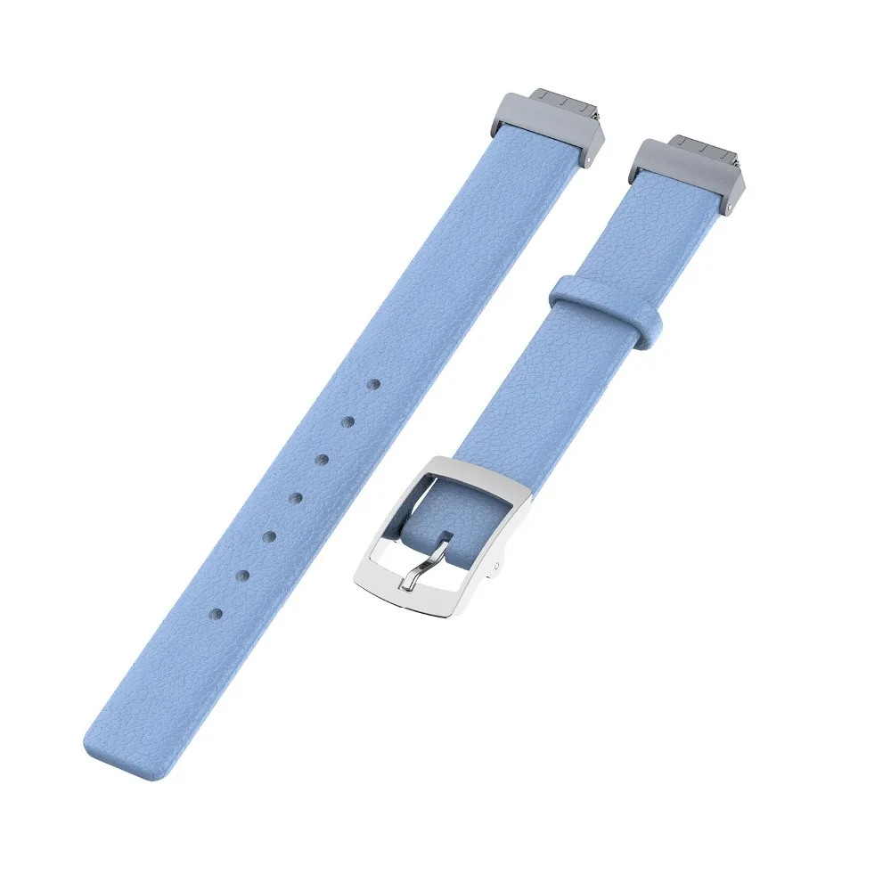 Litchi Veins Adjustable Classic Genuine Leather Replacement Bands for Fitbit InspireInspire HR Fitness Tracker Strap (19) - 