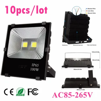 

10pcs Wholesale 50W 100W 150W 200W Outdoor Led Flood light Warm/Cool White garden lamp AC85V-265V High Power Led Floodlight