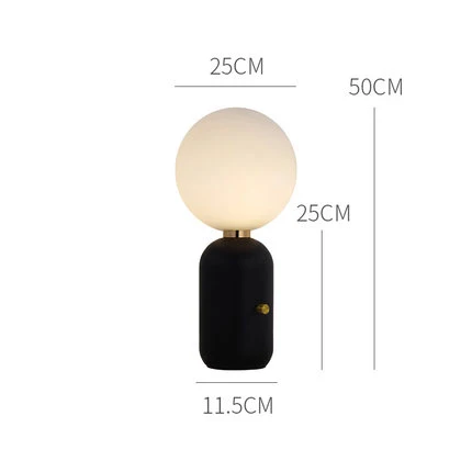 Нордическая настольная Светодиодная лампа Parachilna ABALLS светодиодный настольный настольная лампа пластина металлический молочный матовый стеклянный абажур лампа для чтения в спальне - Цвет абажура: Black 25CM