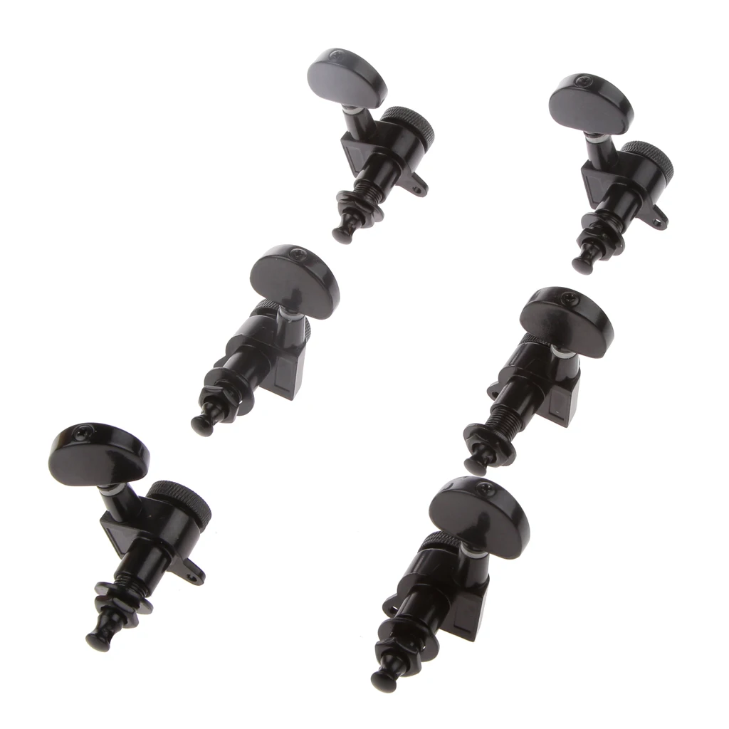 Iron Copper & Zinc Alloy 3R3L Locked String Tuning Pegs keys Tuners Machine Heads Guitar Accessories Black