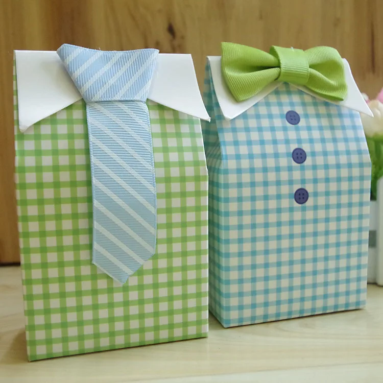 

100 PCS/lot Creative Candy Box with Striped Bow Tie Hold 6 Tablets Ferrero